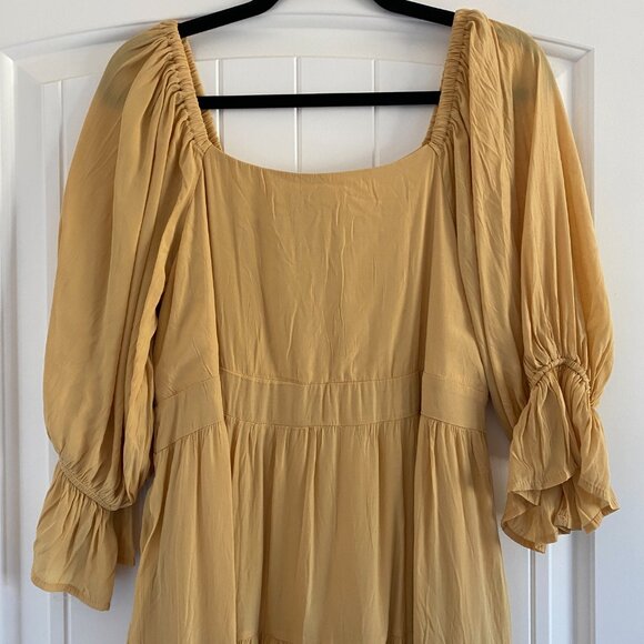 Yellow Bell Sleeve Maxi Dress NWT S Maternity friendly - Picture 10 of 12